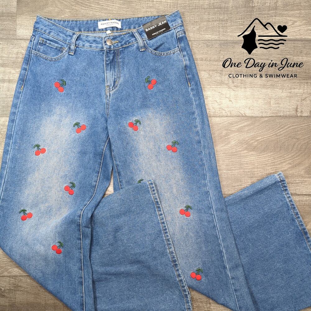 Ashley Mason Juniors Wide Leg Baggy Jeans Size 5
